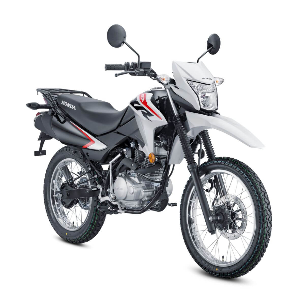 Motocicleta Honda blanca para aventura y caminos